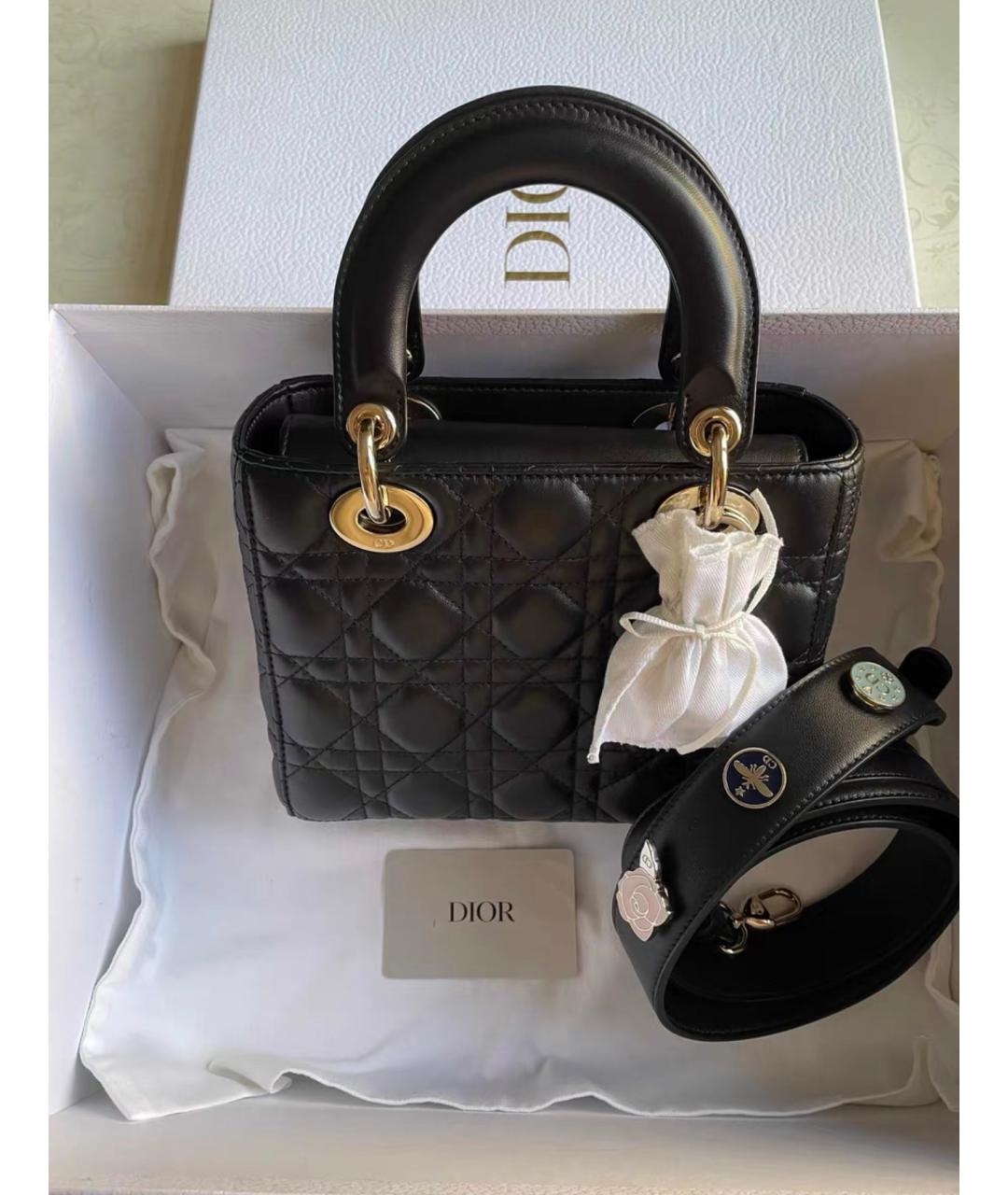 CHRISTIAN DIOR Черная кожаная сумка через плечо, фото 3