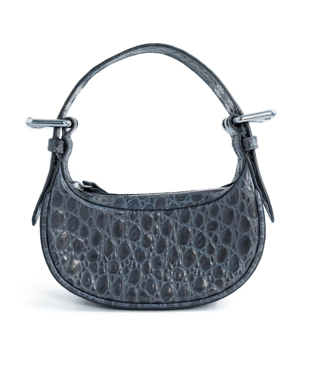 BY FAR Серая кожаная сумка с короткими ручками, фото 6