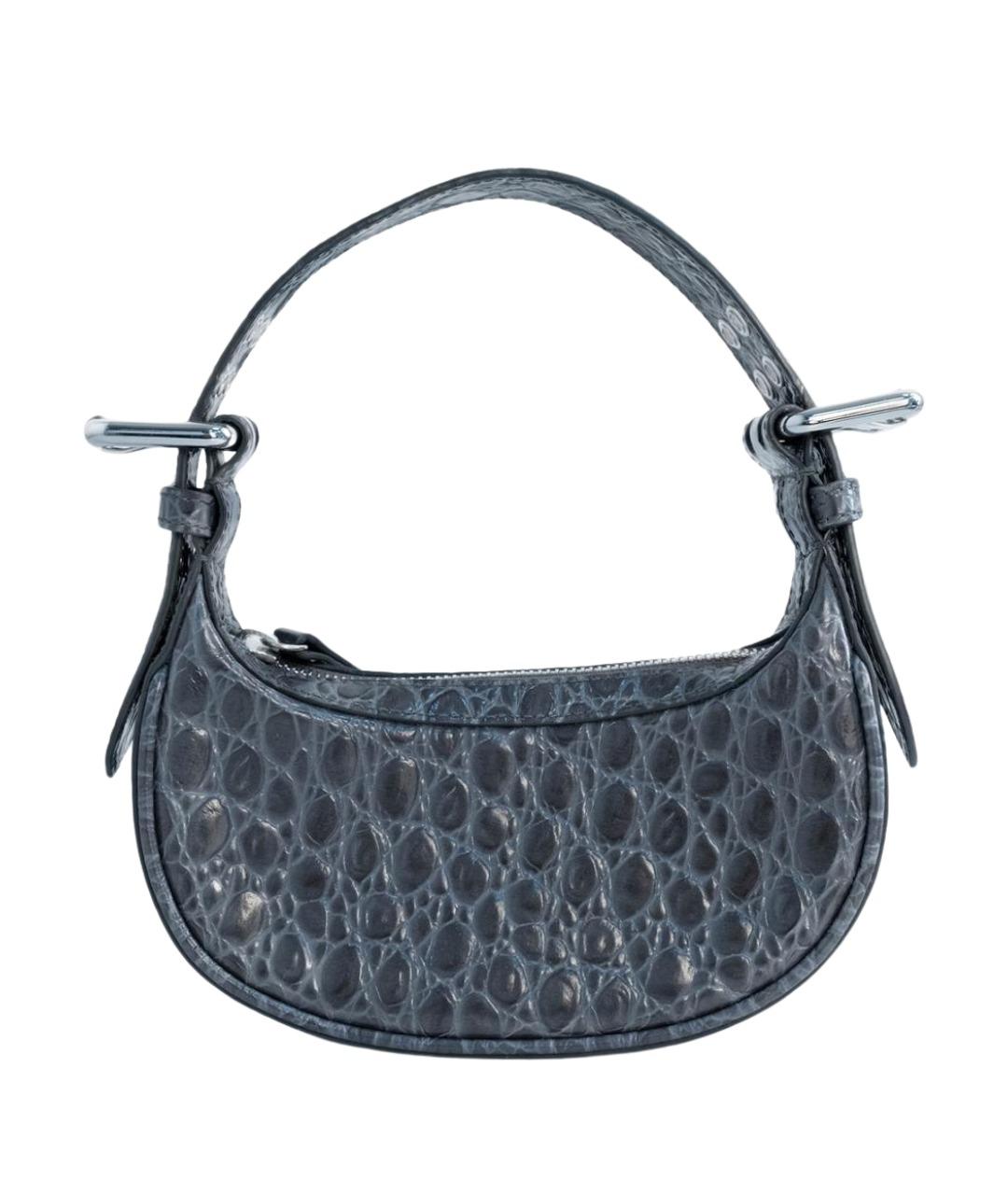 BY FAR Серая кожаная сумка с короткими ручками, фото 1