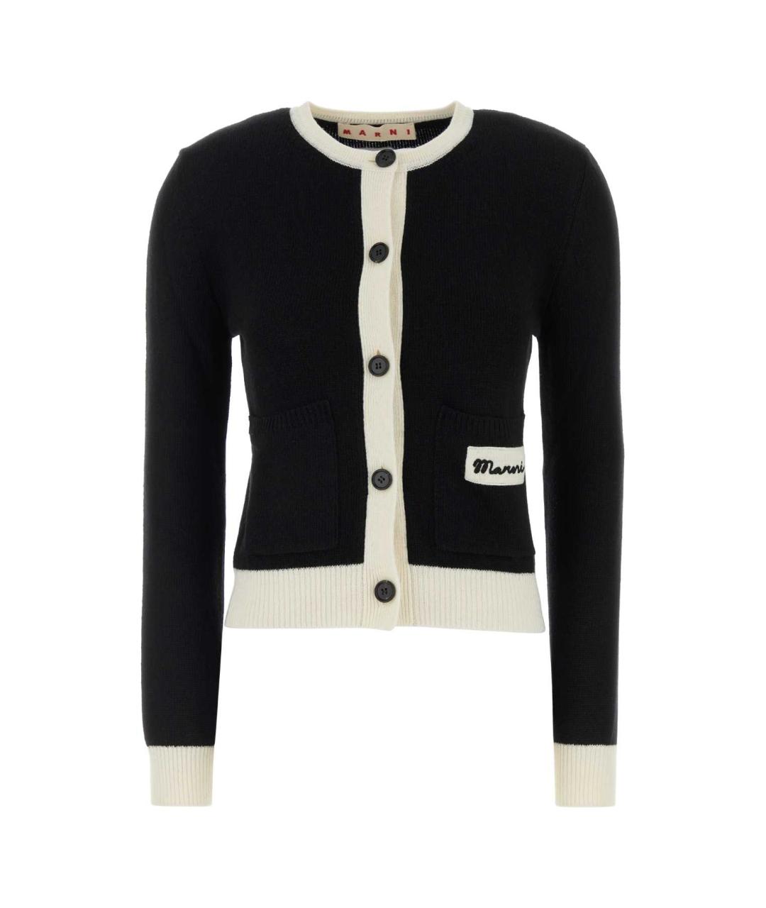 MARNI Черный шерстяной кардиган, фото 1