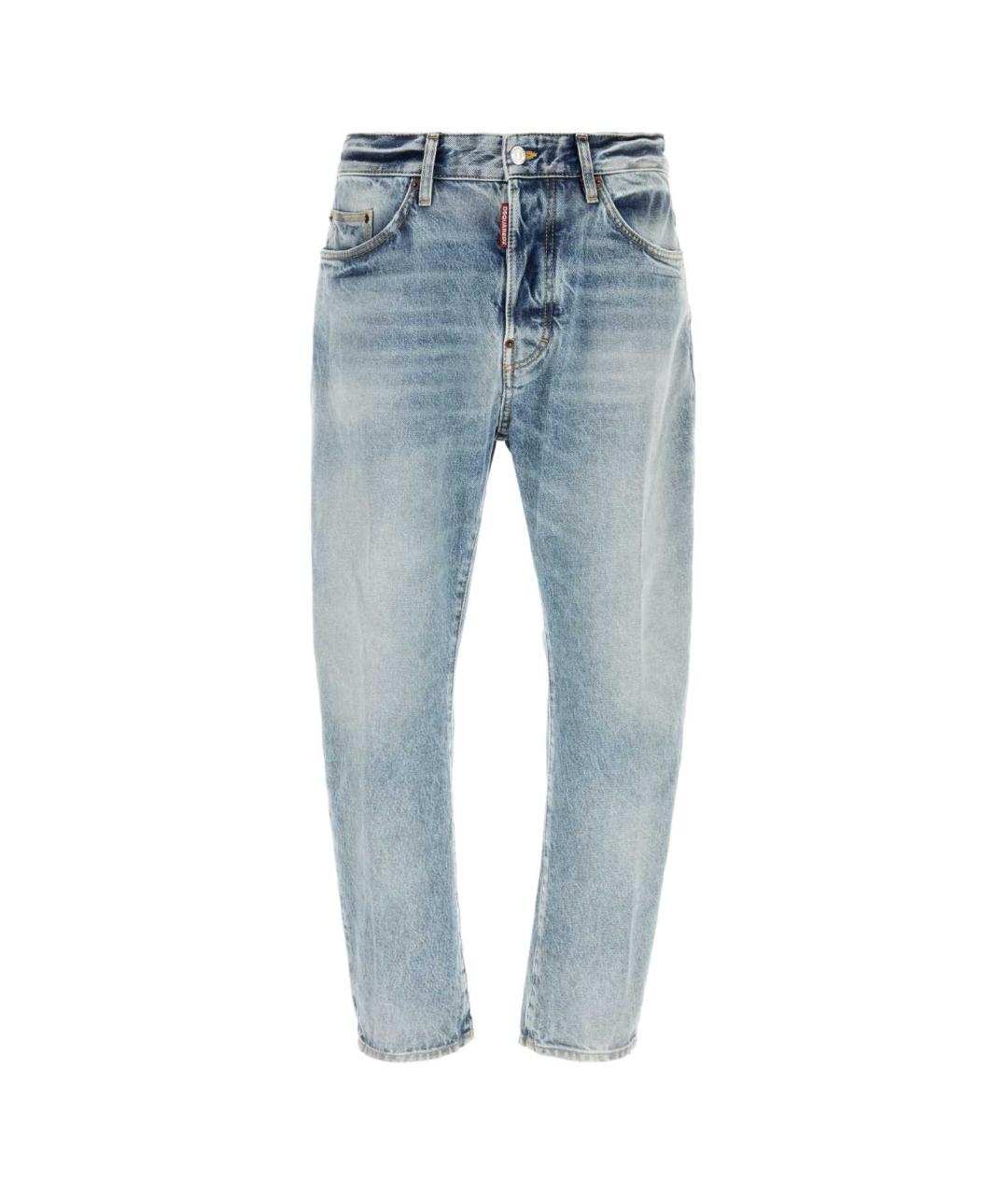 DSQUARED2 Синие хлопковые прямые джинсы, фото 1
