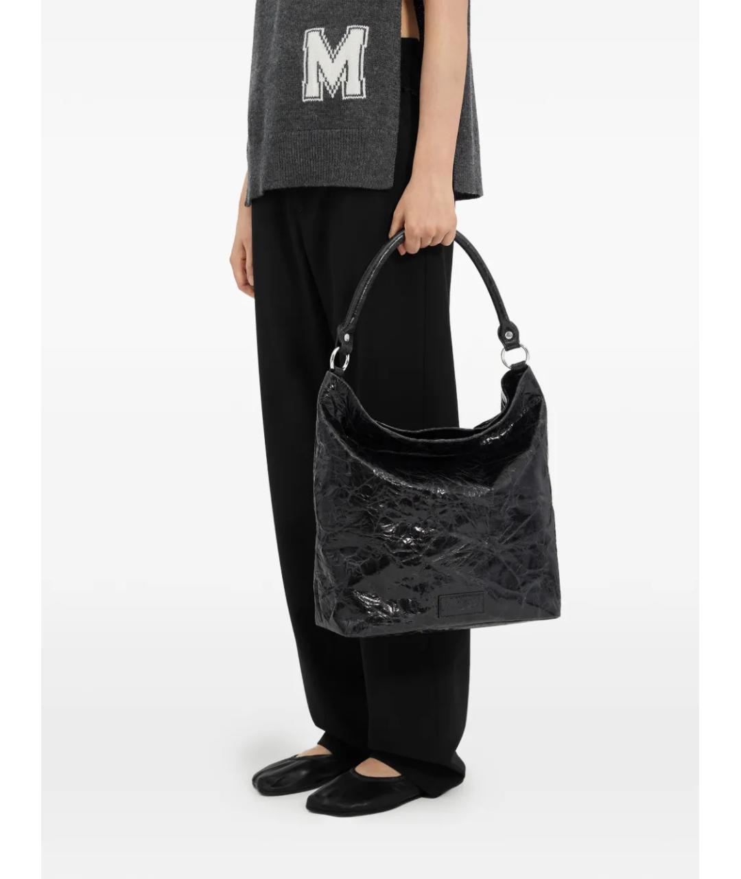 MM6 MAISON MARGIELA Черная кожаная сумка тоут, фото 4