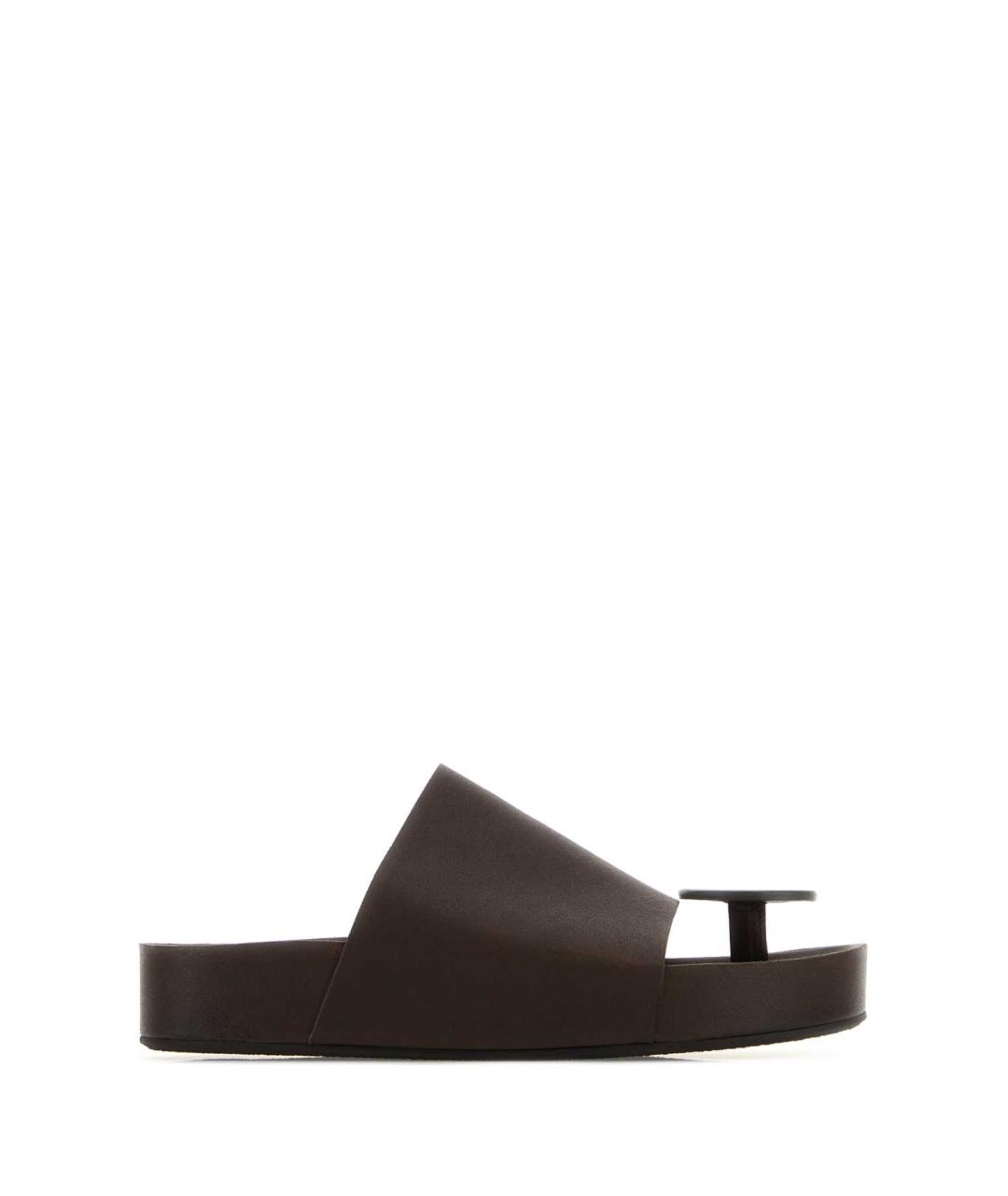 UMA WANG Коричневые кожаные мюли, фото 1
