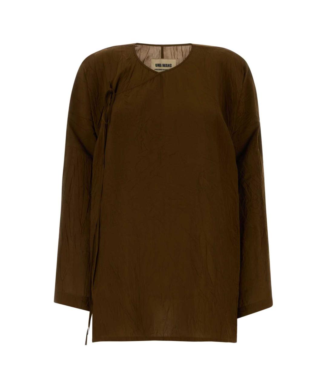 UMA WANG Коричневая вискозная блузы, фото 1