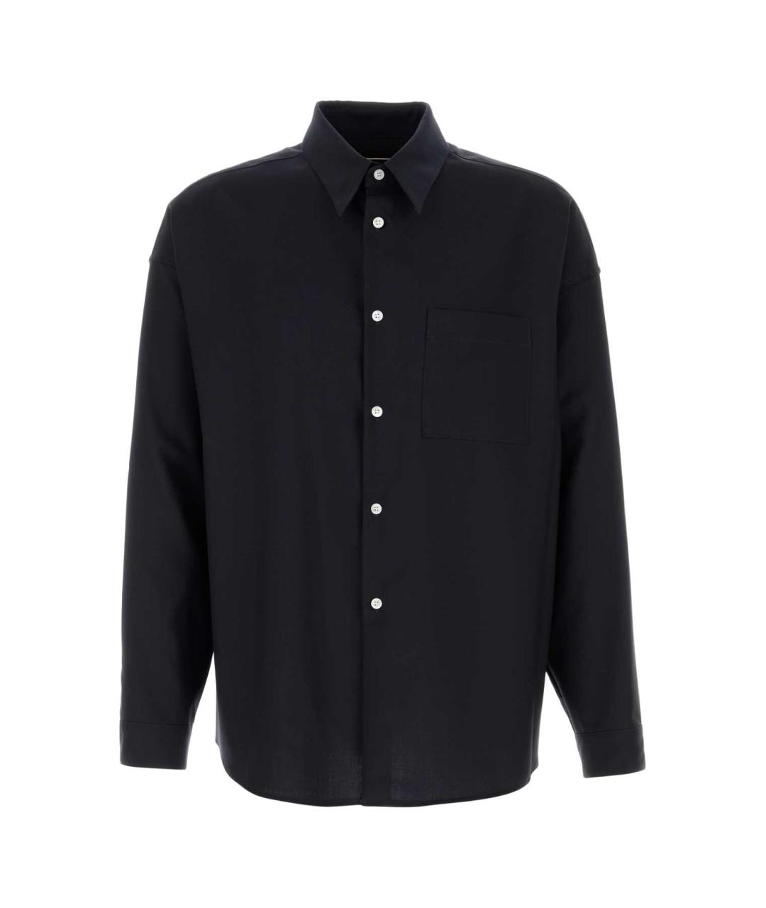 MARNI Синяя шерстяная кэжуал рубашка, фото 1