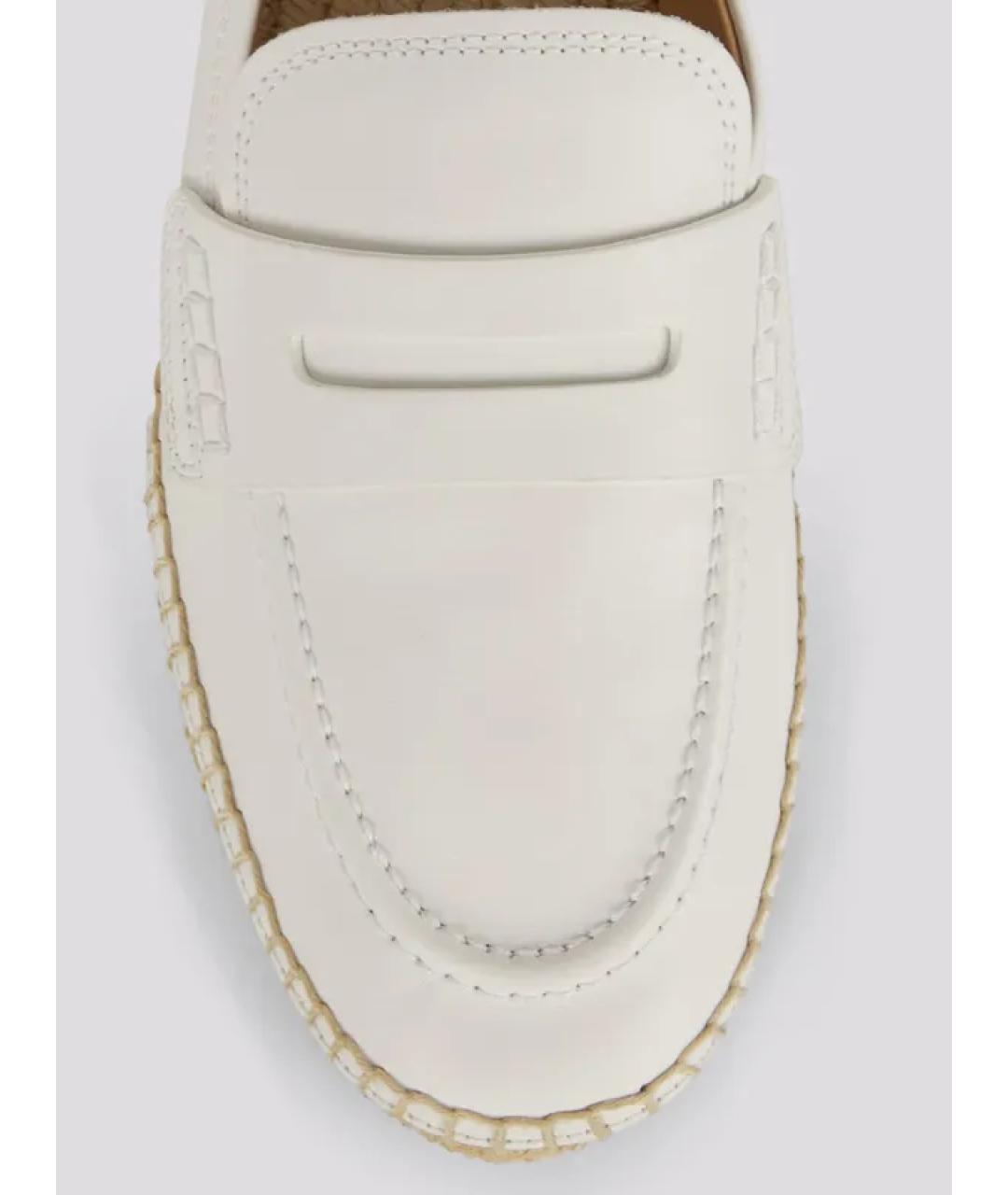 GIANVITO ROSSI Белые кожаные лоферы, фото 4