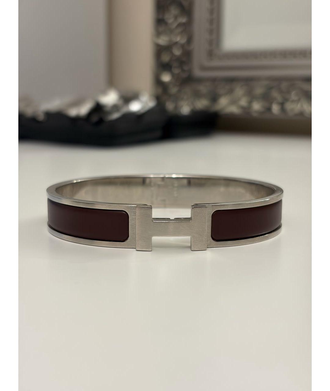 HERMES Коричневый латунный браслет, фото 8