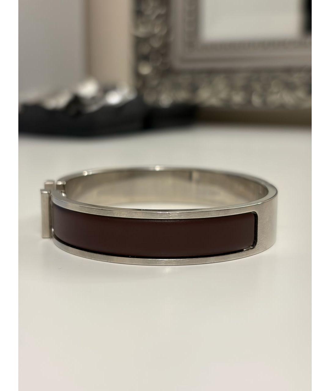 HERMES Коричневый латунный браслет, фото 3