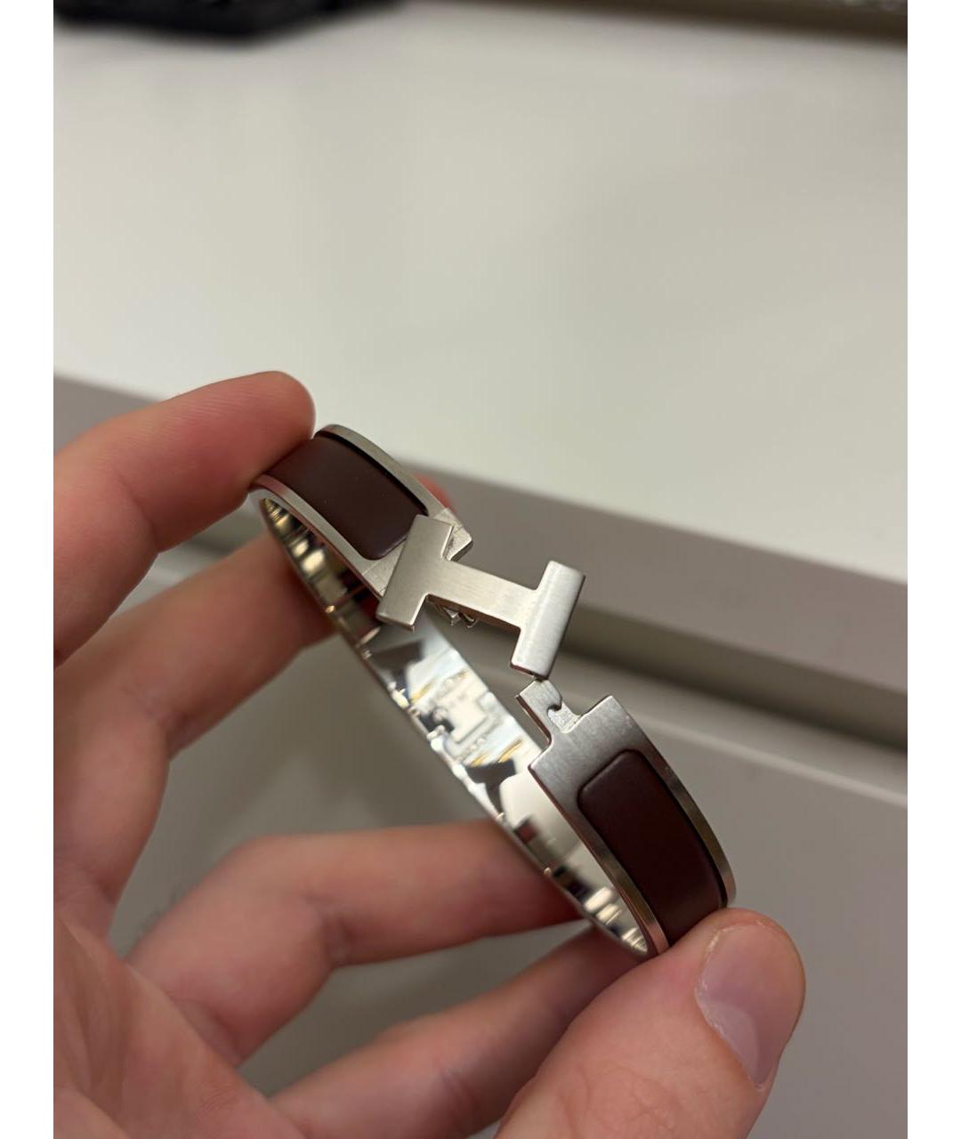 HERMES Коричневый латунный браслет, фото 2