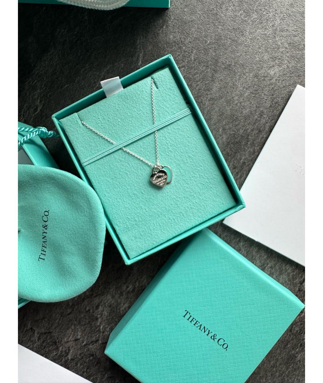 TIFFANY&CO Бирюзовая серебряная подвеска, фото 5