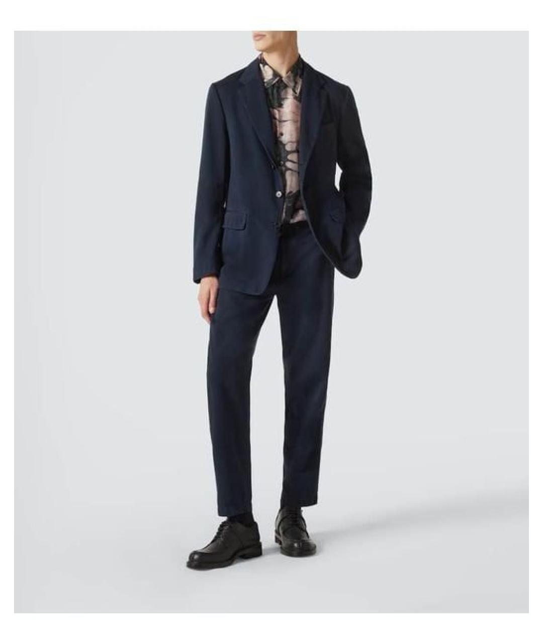 DRIES VAN NOTEN Темно-синий хлопковый пиджак, фото 6