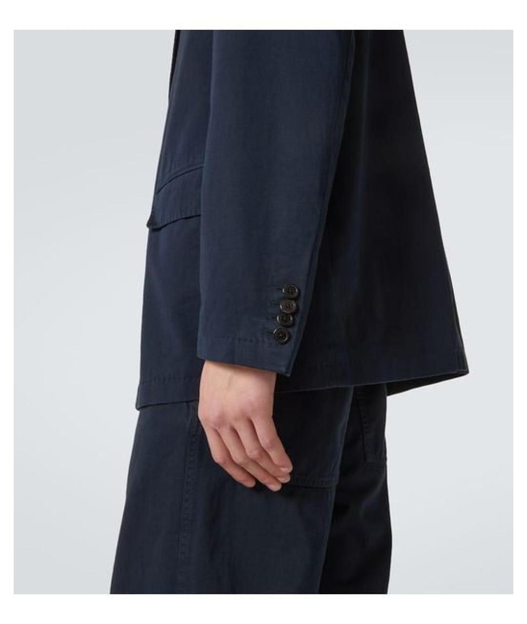 DRIES VAN NOTEN Темно-синий хлопковый пиджак, фото 7