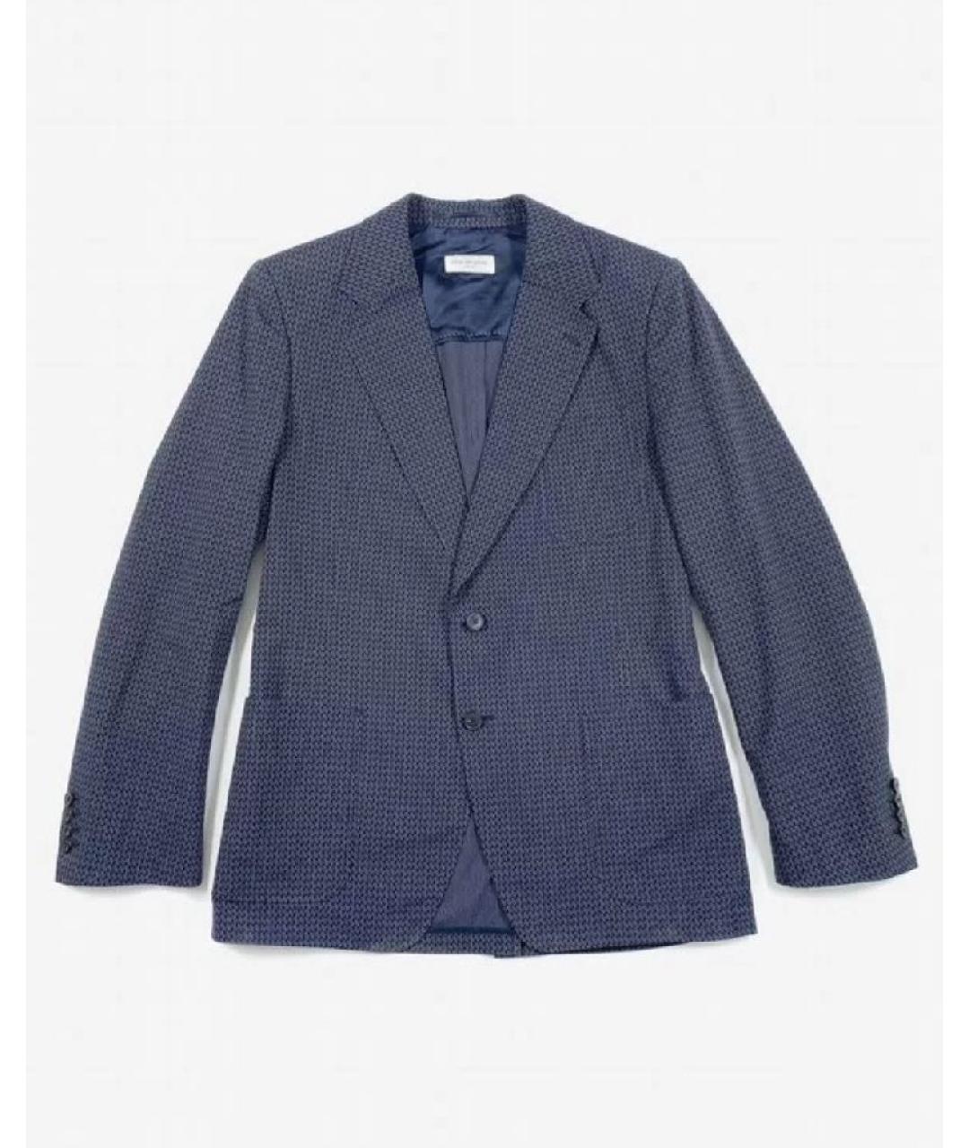 DRIES VAN NOTEN Темно-синий хлопковый пиджак, фото 9