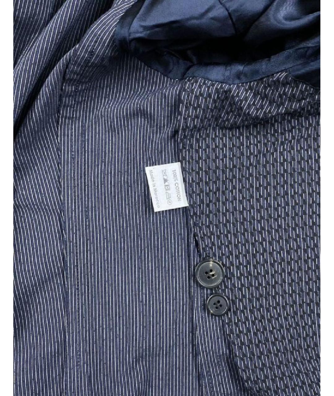 DRIES VAN NOTEN Темно-синий хлопковый пиджак, фото 4