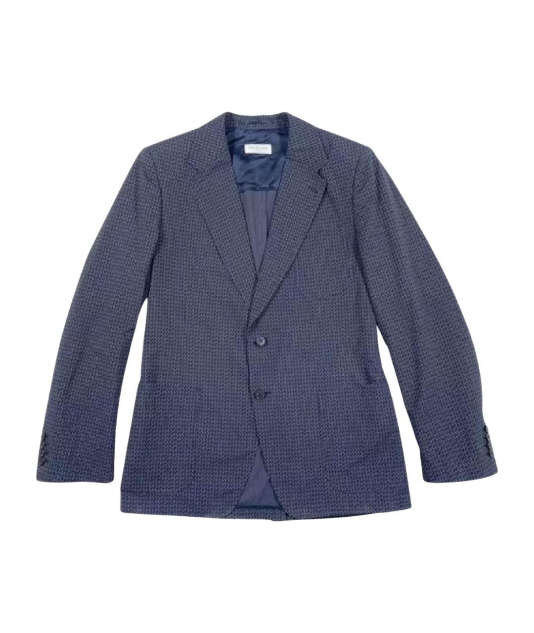 DRIES VAN NOTEN Темно-синий хлопковый пиджак, фото 1