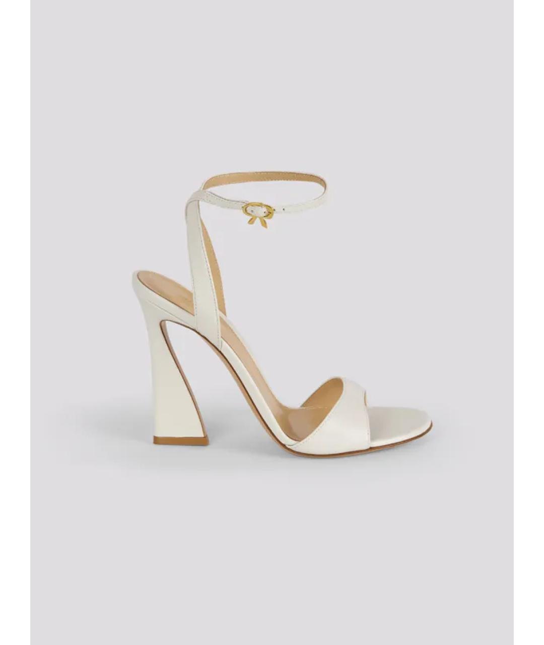 GIANVITO ROSSI Белые кожаные босоножки, фото 5