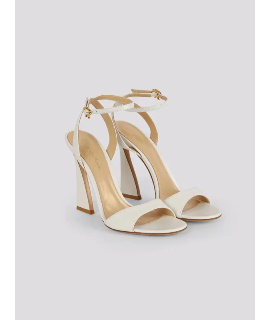 GIANVITO ROSSI Белые кожаные босоножки, фото 2