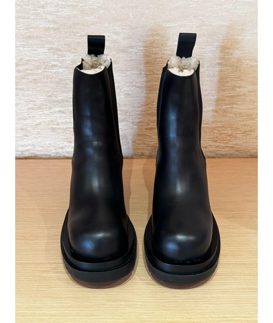 BOTTEGA VENETA Черные кожаные ботинки, фото 2