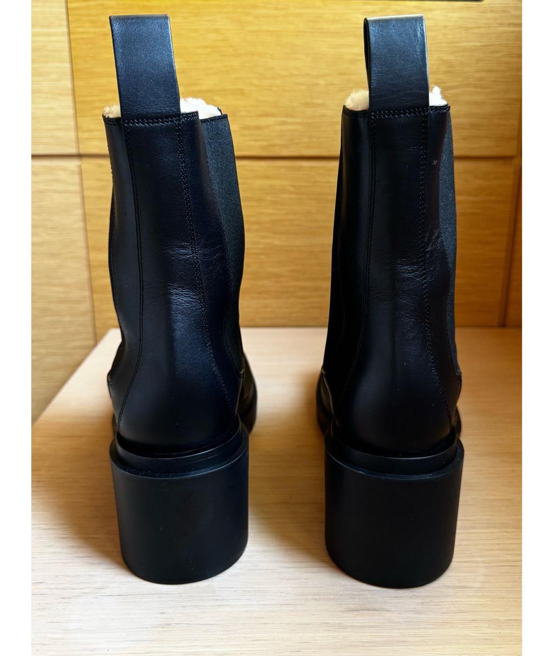 BOTTEGA VENETA Черные кожаные ботинки, фото 4