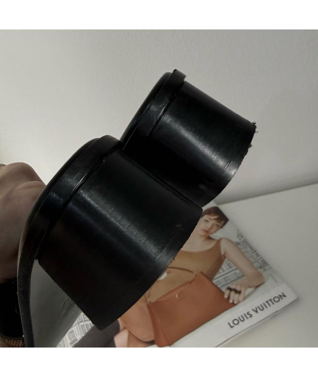 LOUIS VUITTON Коричневые кожаные сабо, фото 5