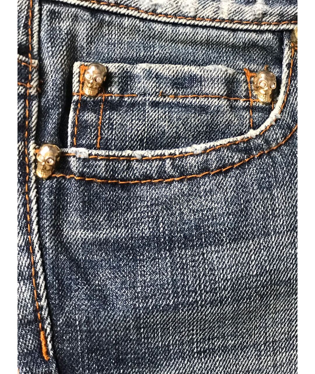 DSQUARED2 Голубые хлопковые прямые джинсы, фото 5
