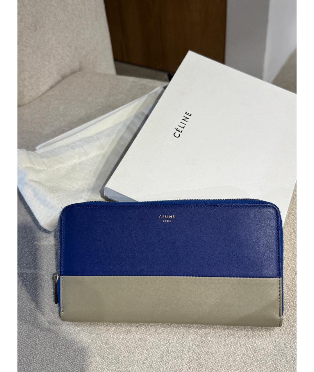 CELINE Синий кожаный кошелек, фото 2