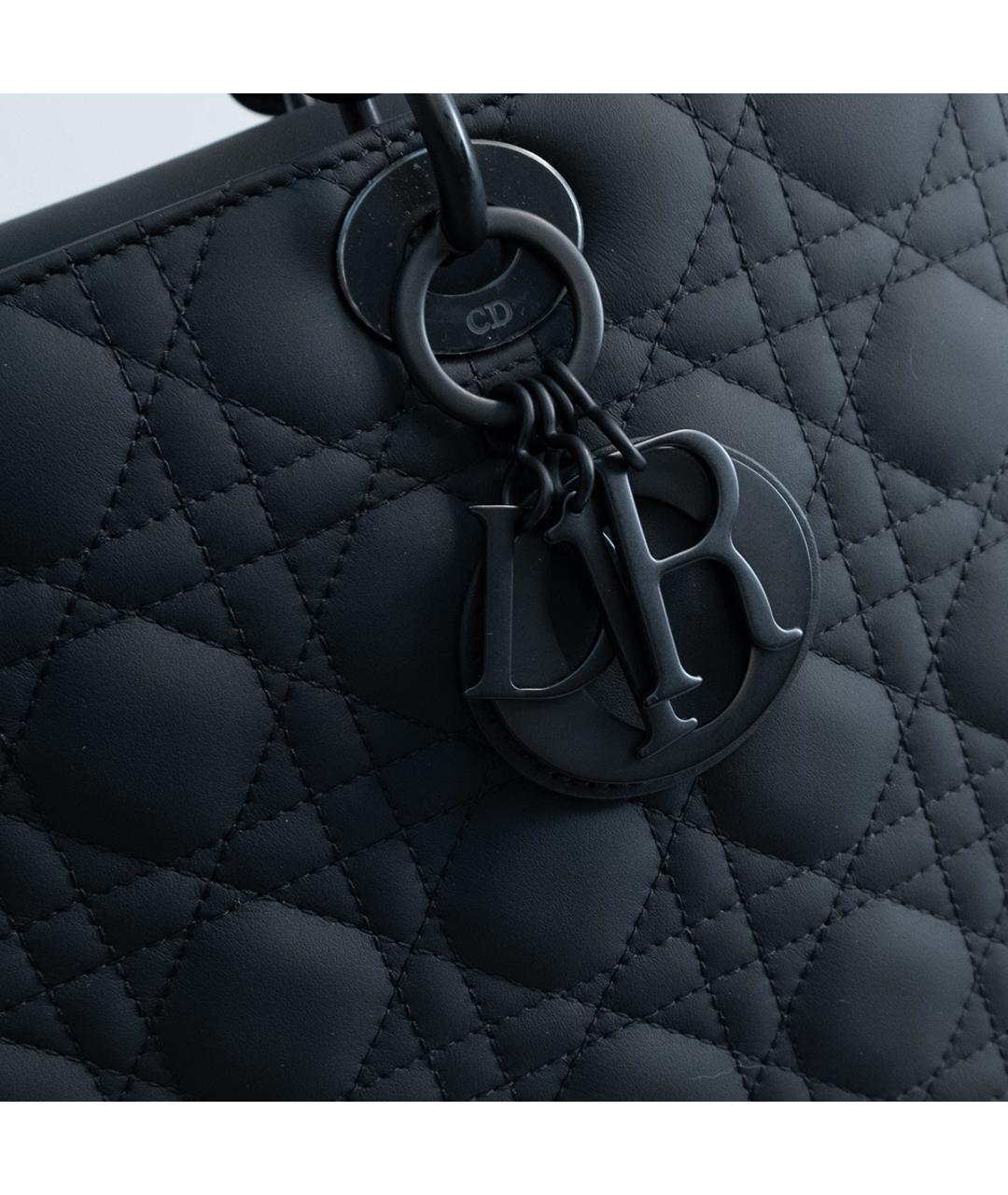 CHRISTIAN DIOR Черная кожаная сумка с короткими ручками, фото 4