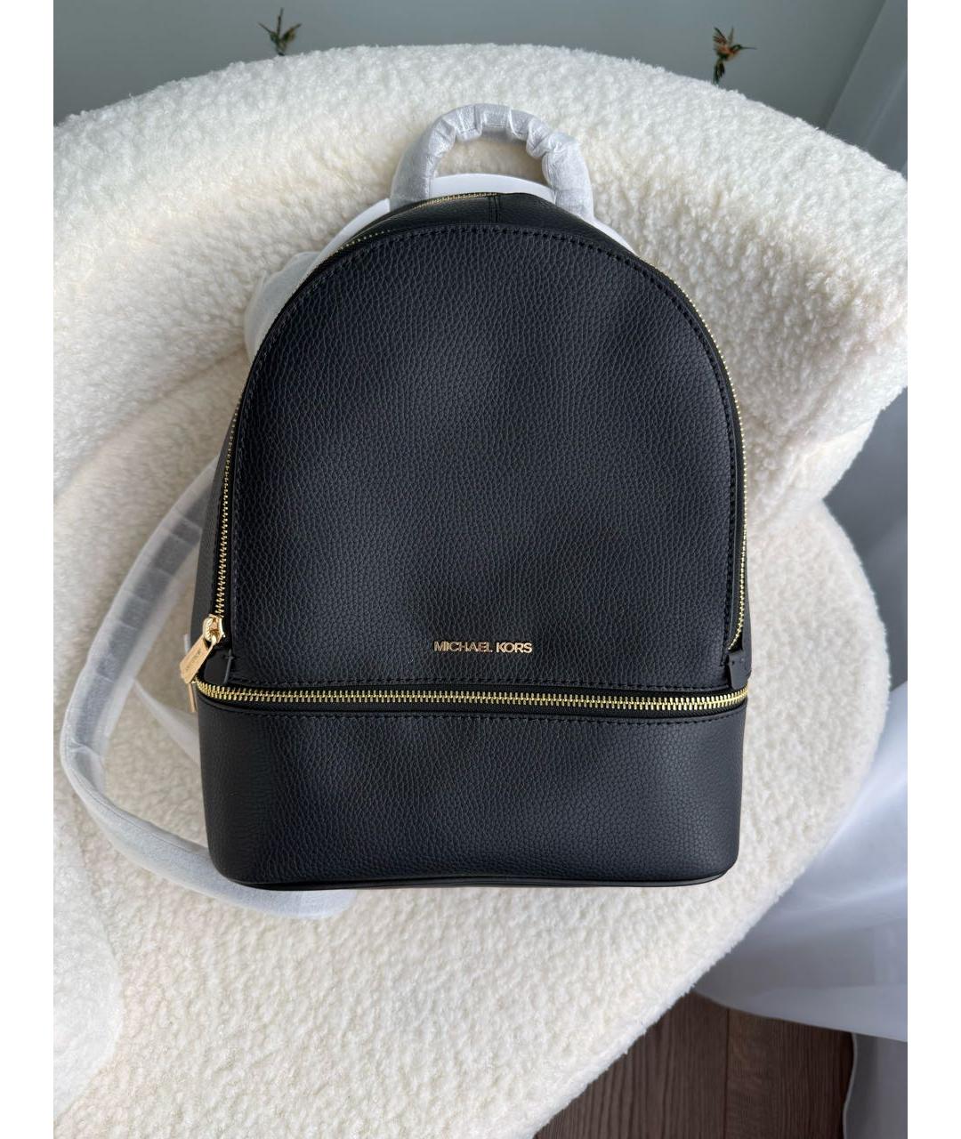 MICHAEL KORS Черный кожаный рюкзак, фото 4