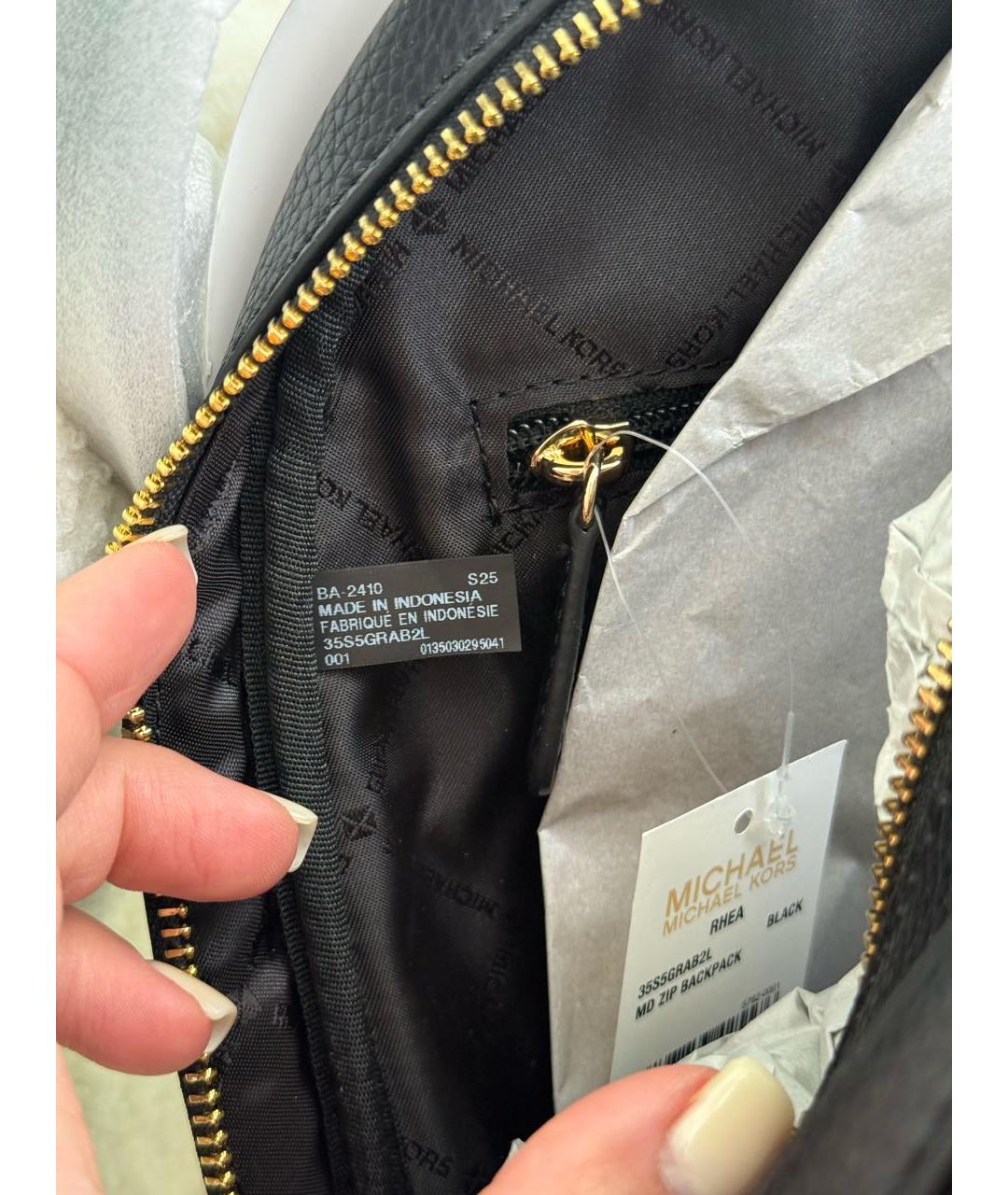 MICHAEL KORS Черный кожаный рюкзак, фото 5