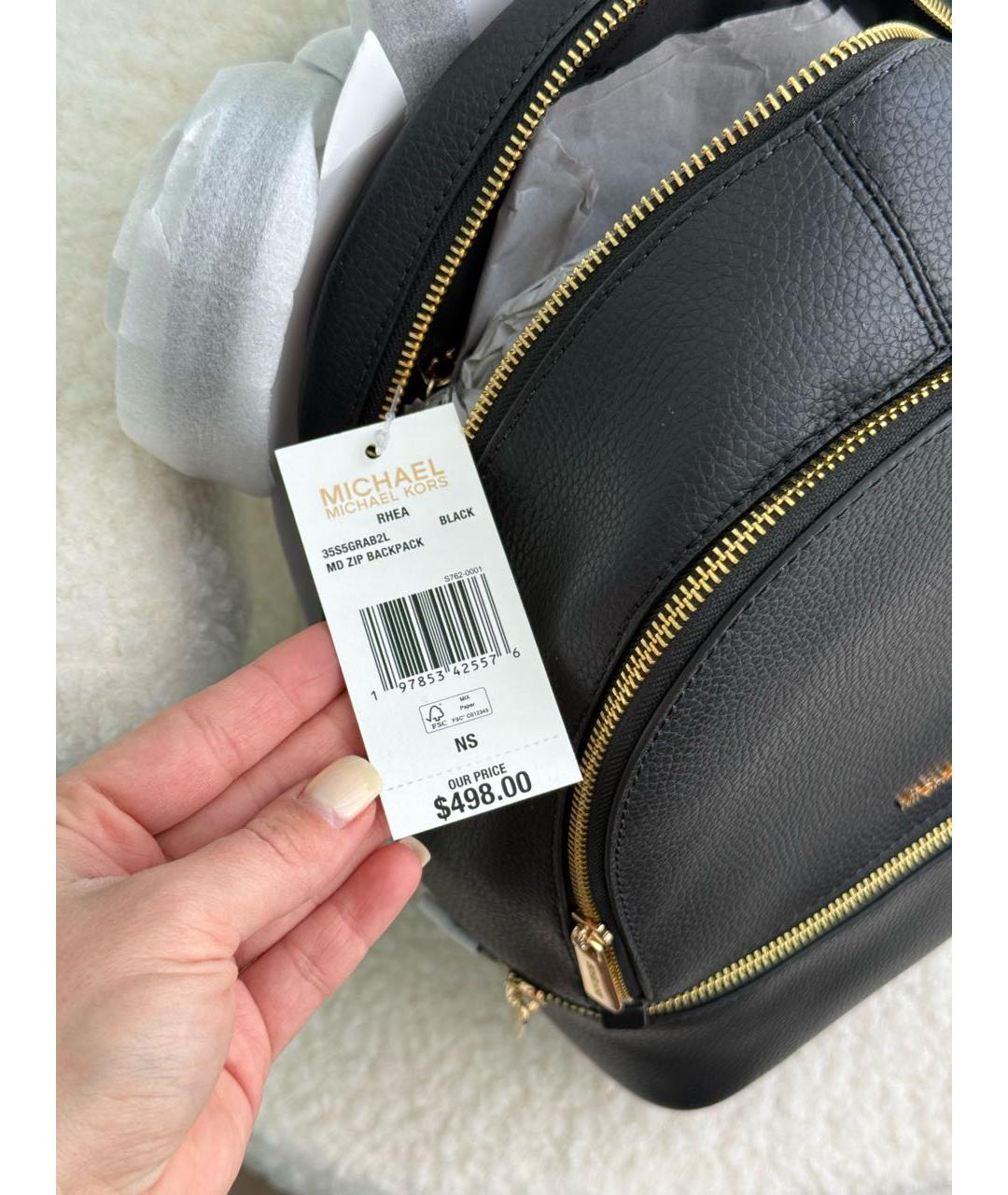 MICHAEL KORS Черный кожаный рюкзак, фото 6