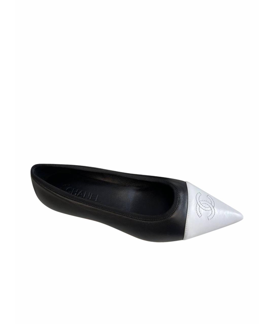 CHANEL Черные кожаные балетки, фото 1