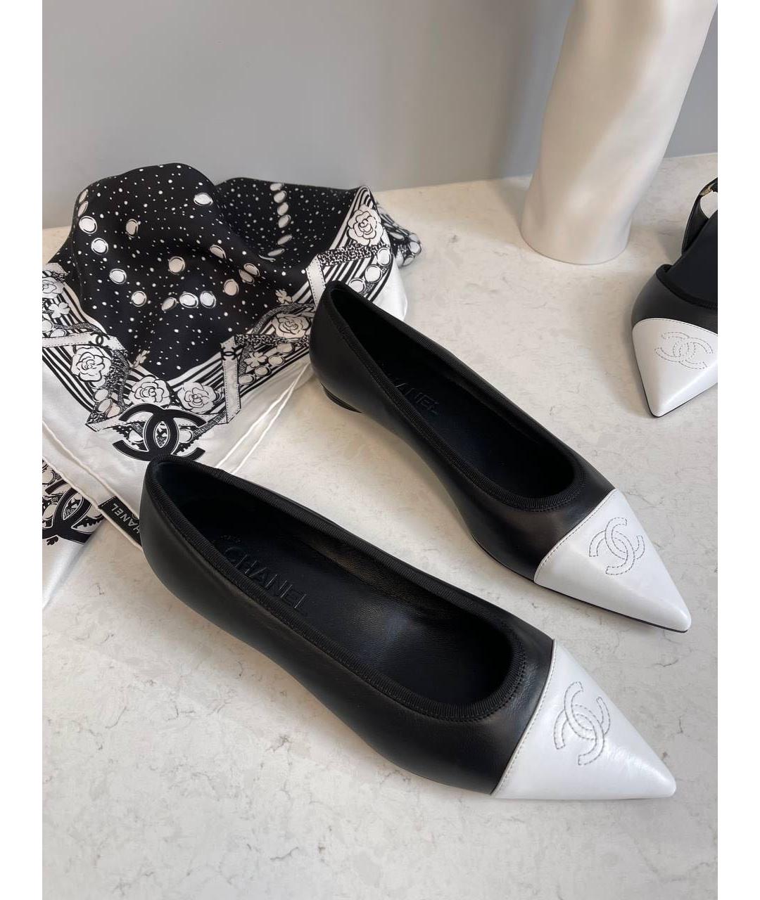 CHANEL Черные кожаные балетки, фото 2