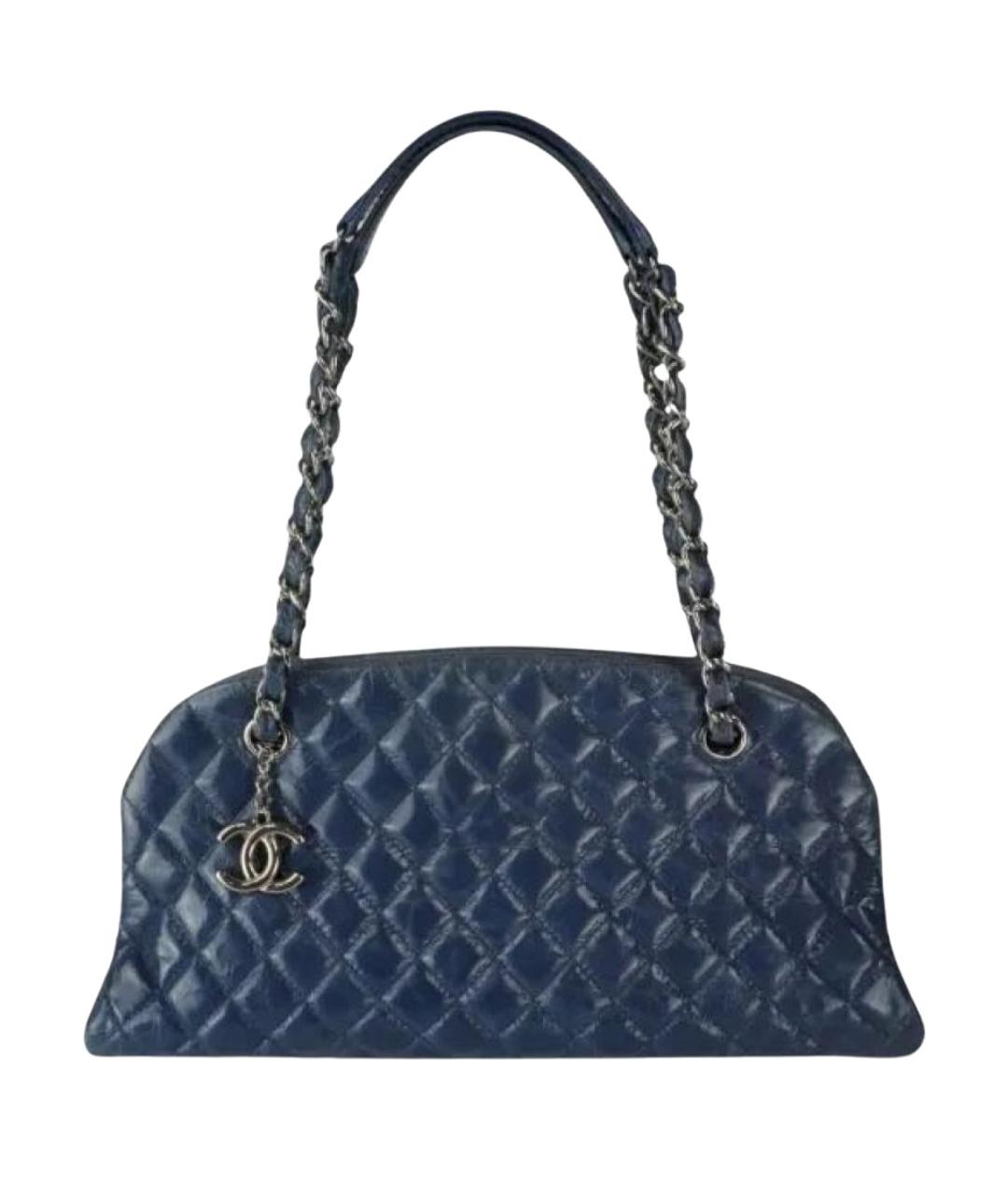 CHANEL Темно-синяя кожаная сумка через плечо, фото 1