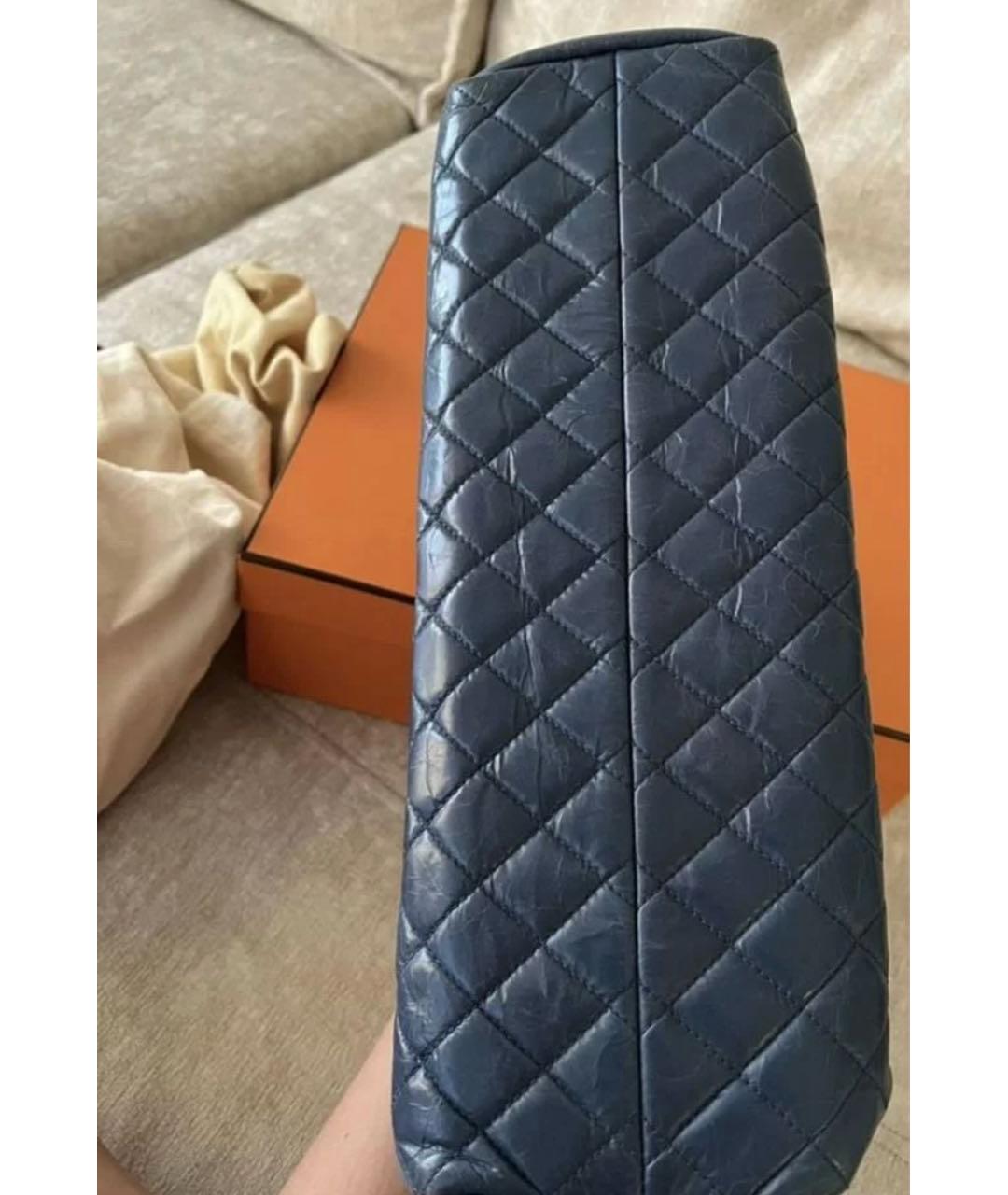 CHANEL Темно-синяя кожаная сумка через плечо, фото 6