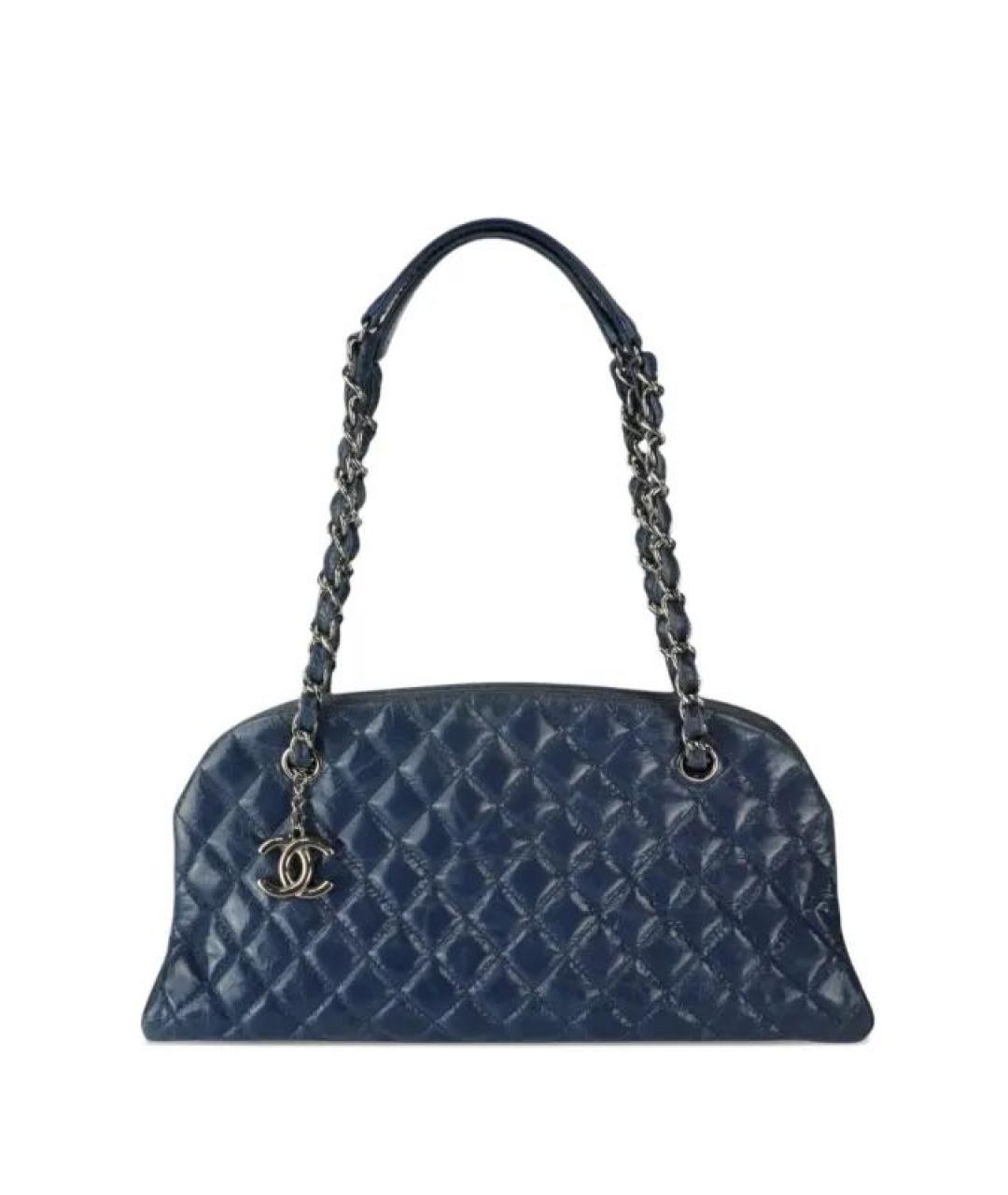 CHANEL Темно-синяя кожаная сумка через плечо, фото 9