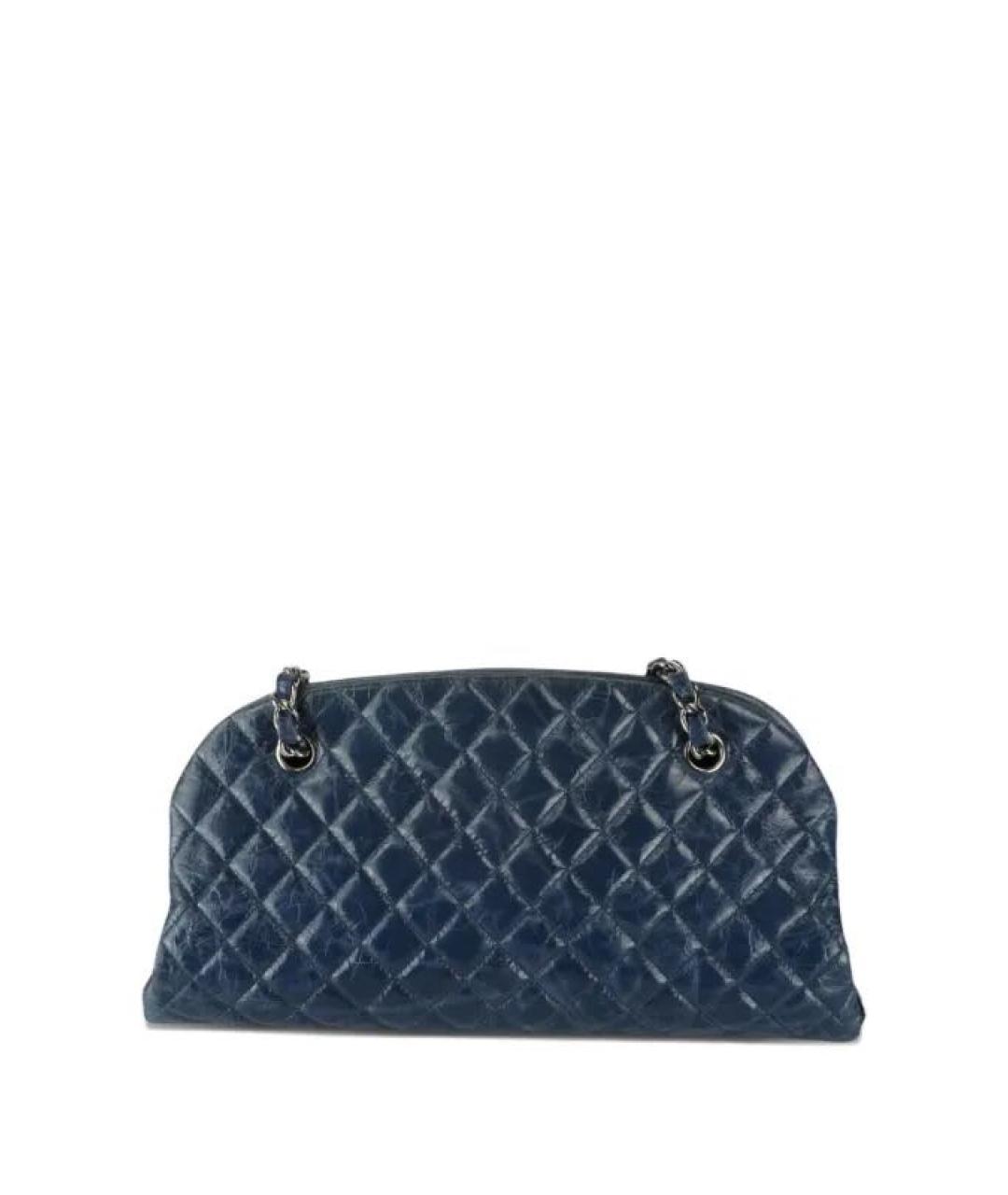 CHANEL Темно-синяя кожаная сумка через плечо, фото 3