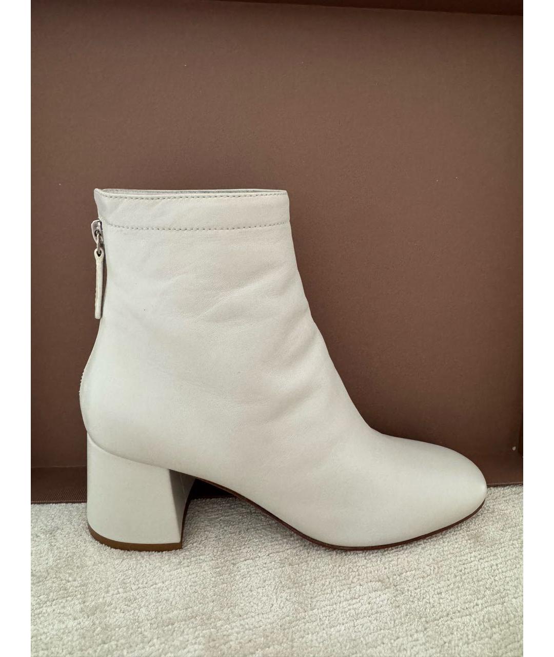 GIANVITO ROSSI Белые кожаные ботильоны, фото 5