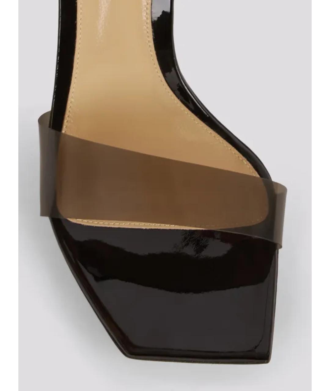 GIANVITO ROSSI Черные босоножки из лакированной кожи, фото 4