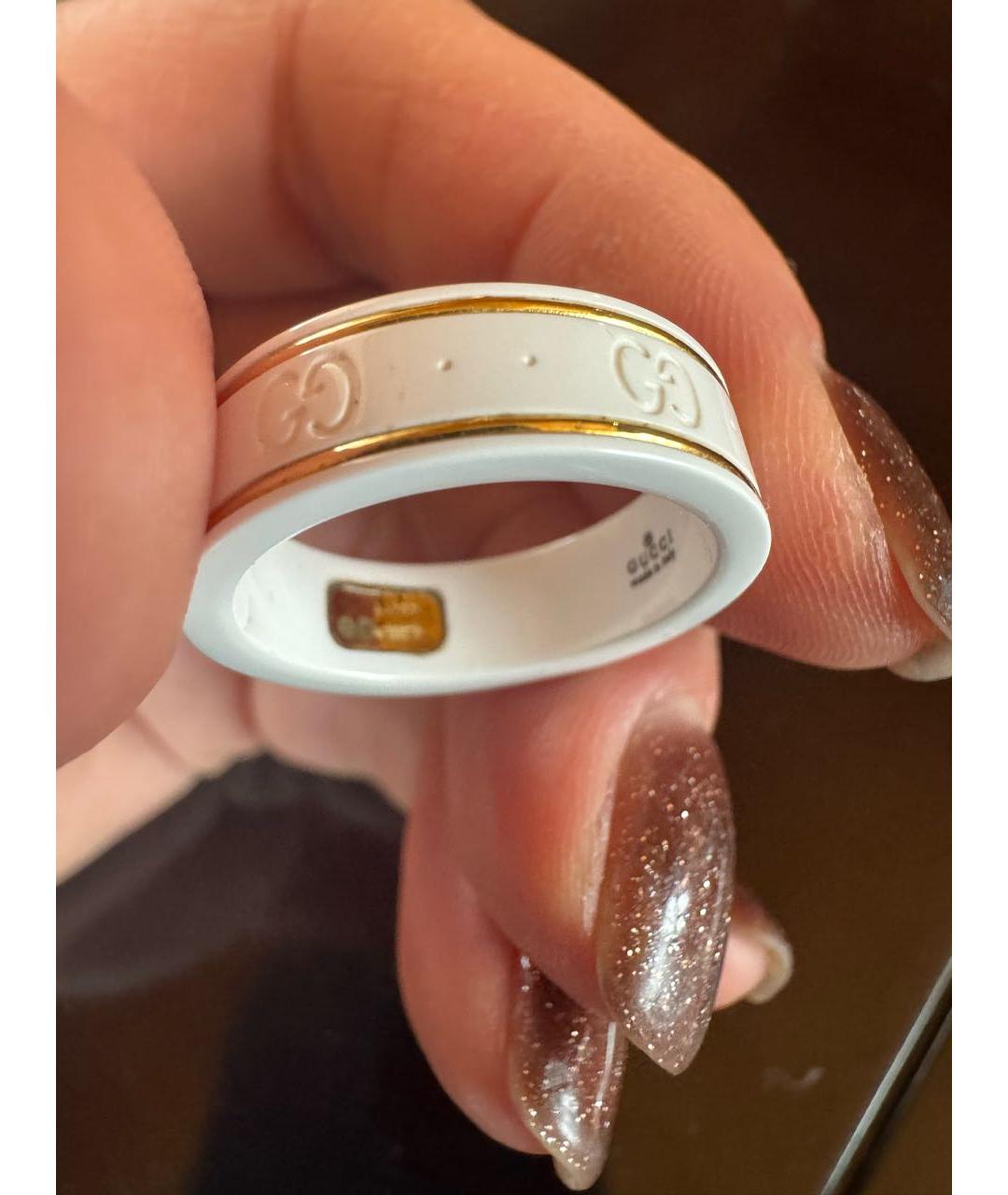 GUCCI Белое керамическое кольцо, фото 4