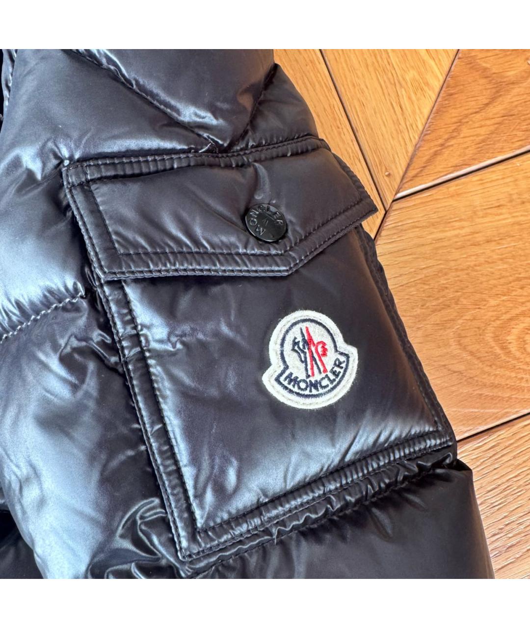 MONCLER Черный пуховик, фото 2