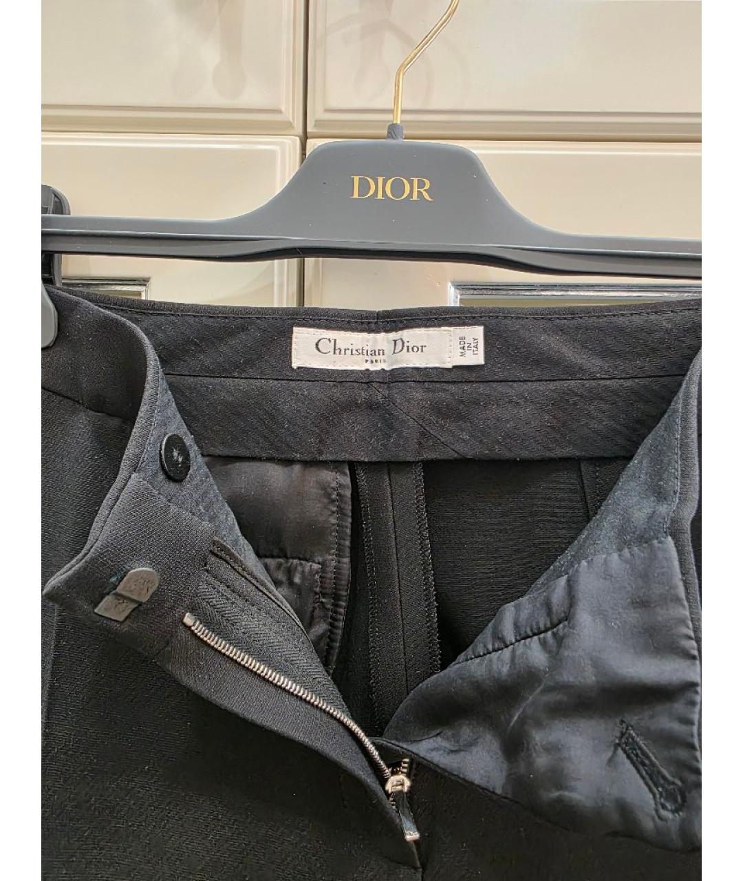 CHRISTIAN DIOR Черные шерстяные брюки узкие, фото 4