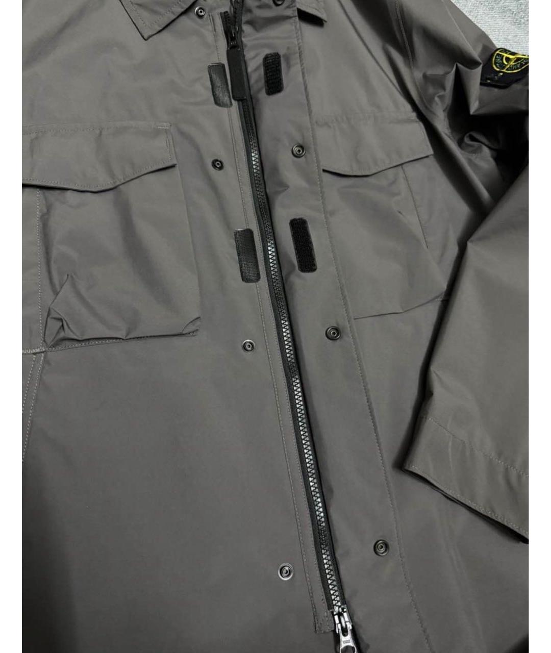 STONE ISLAND Антрацитовый полиэстеровый тренч / плащ, фото 3