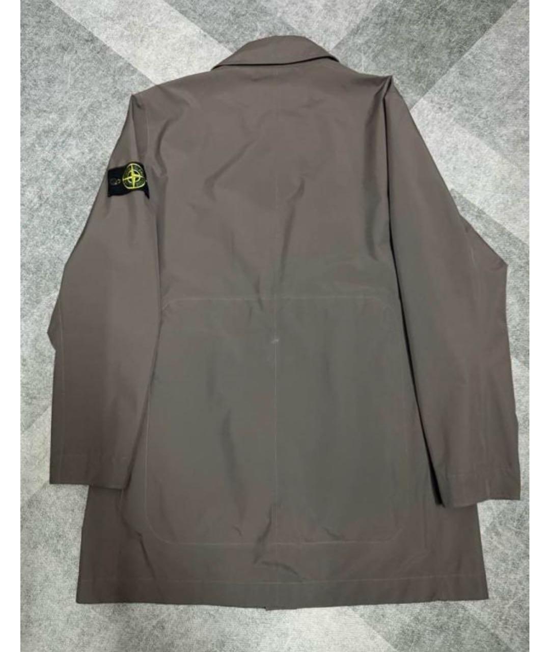STONE ISLAND Антрацитовый полиэстеровый тренч / плащ, фото 2