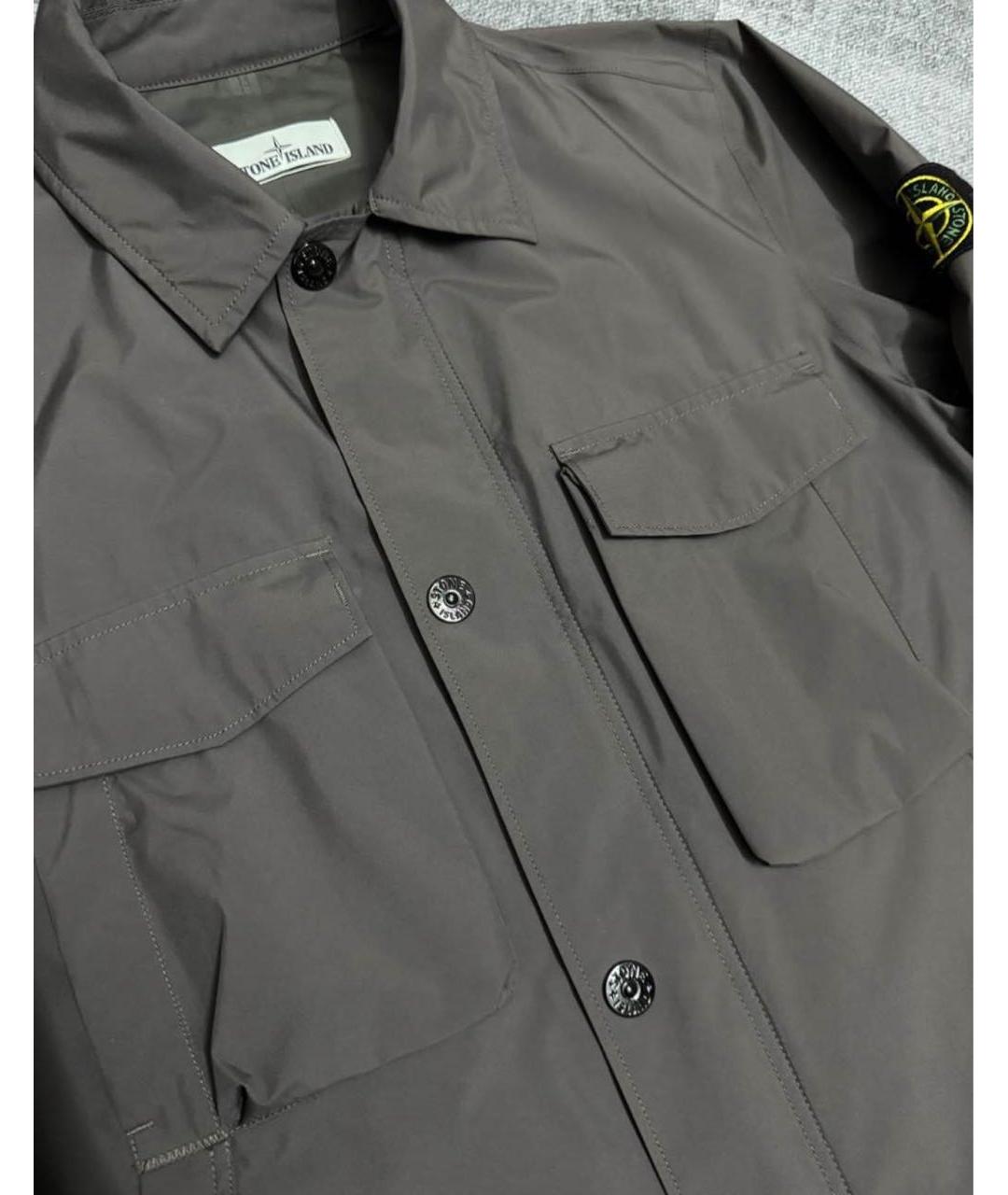 STONE ISLAND Антрацитовый полиэстеровый тренч / плащ, фото 4