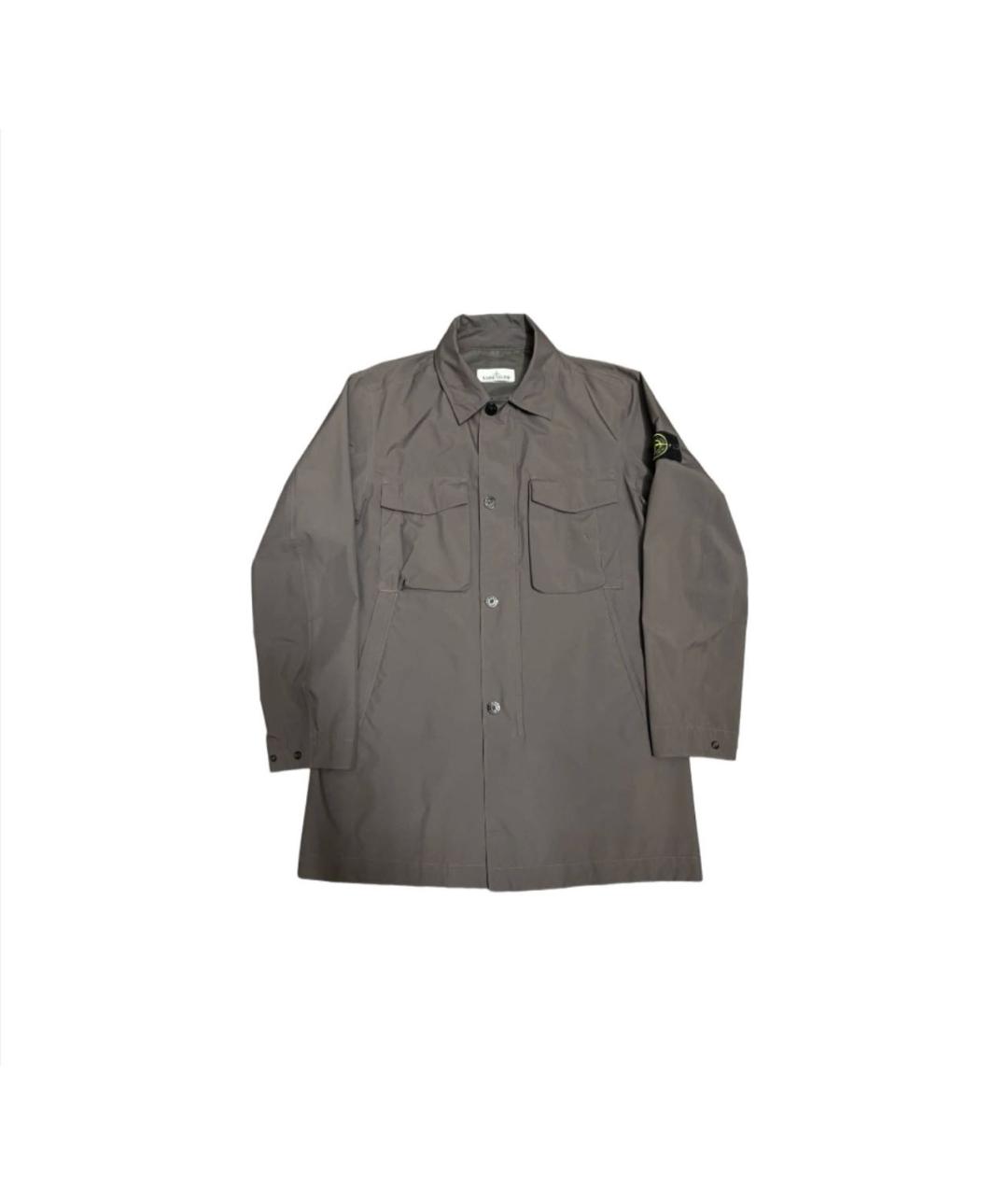 STONE ISLAND Антрацитовый полиэстеровый тренч / плащ, фото 8