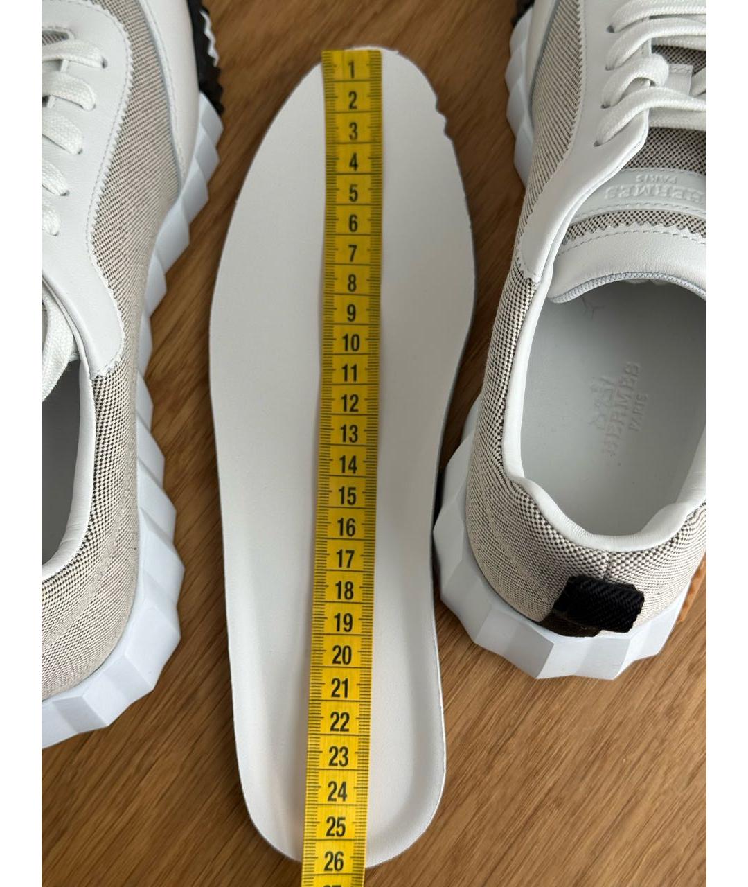 HERMES Белые текстильные кроссовки, фото 7
