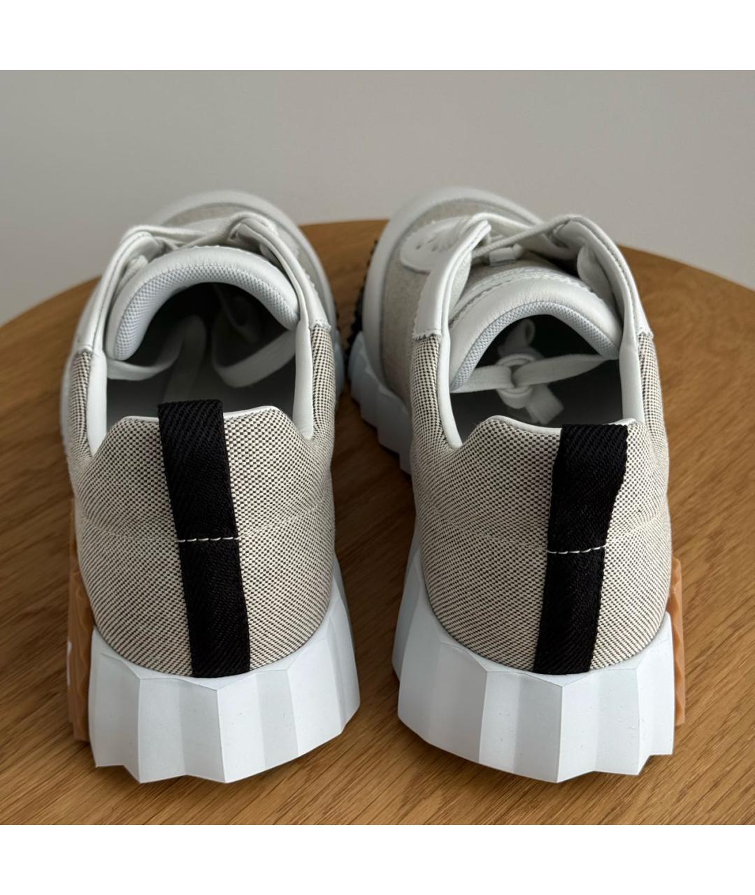 HERMES Белые текстильные кроссовки, фото 4