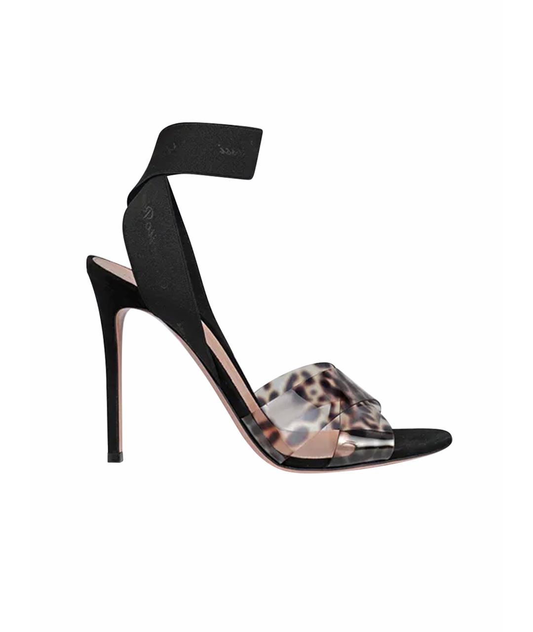 GIANVITO ROSSI Черные босоножки из лакированной кожи, фото 1