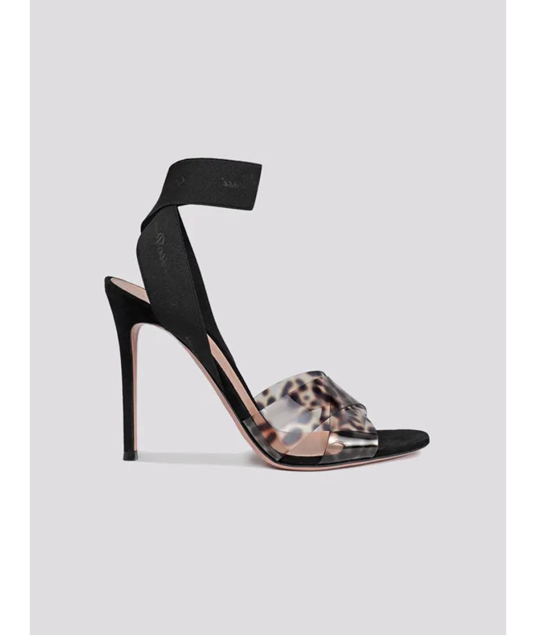 GIANVITO ROSSI Черные босоножки из лакированной кожи, фото 5