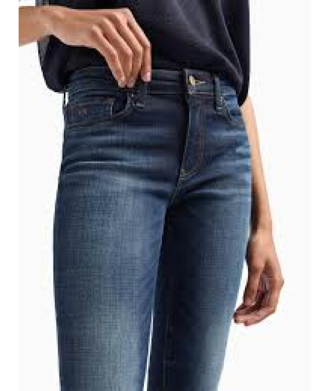 ARMANI JEANS Синие хлопко-эластановые джинсы слим, фото 1